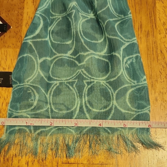 Coach Blue Patterned Scarf - Picture 5 of 6